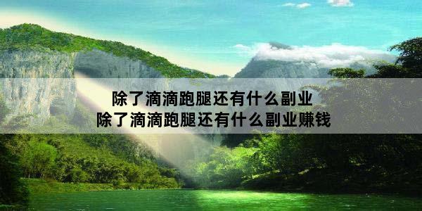 除了滴滴跑腿还有什么副业 除了滴滴跑腿还有什么副业赚钱
